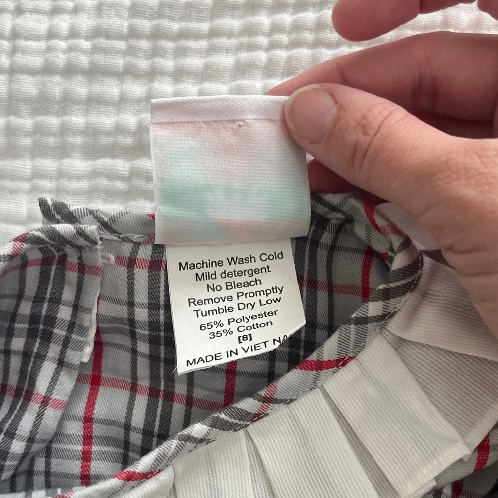 Plaid Kids Dress with Ruffled Collar - Picture 3 of 7